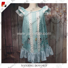 Cute unicorn print blue figure girl dress